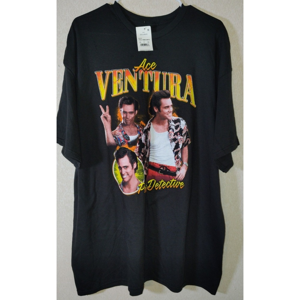 NEW Ace Ventura Pet Detective Men's Black Movie Tee XXL NWT JIM CARREY